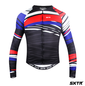 Camisa Sport Xtreme Slim Manga Longa USA Masculino Azul e Branco e Vermelho