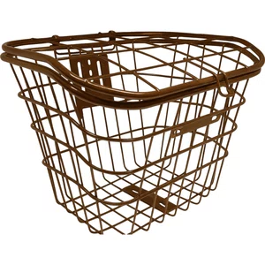 Cesta Grande 26 Oval Aço com Suporte com Haste Marrom