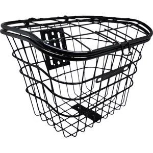 Cesta Grande 26 Oval Aço com Suporte com Haste Preto