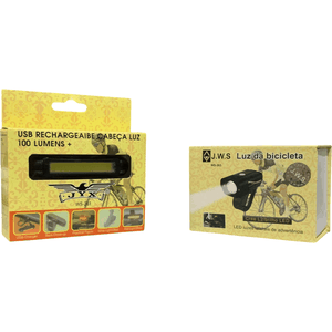 Farol JW.S. WS-263 Brilho Led 1500 Lumens + Sinalizador Cabeça Luz JYX WS-261 Led 100 Lumens