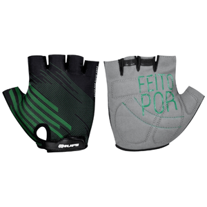 Luva Hupi Eco Dedo Curto Label Verde e Preto