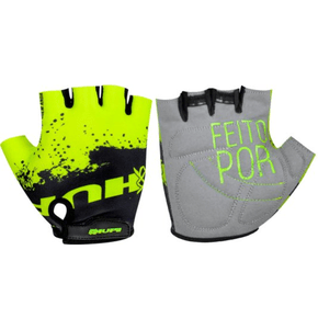 Luva Hupi Eco Splash Dedo Curto Preto e Amarelo