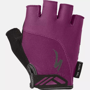 Luva Ciclismo Specialized BG Dual Gel Dedo Curto Feminino Roxo