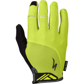 Luva Specialized BG Dual Gel Dedo Longo Masculino Verde Fluorescente