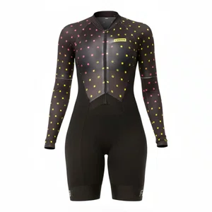 Macaquinho Feminino Furbo Emana New Brand Manga Curta com Manguito Preto e Rosa e Amarelo