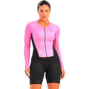 Macaquinho Feminino Furbo Glow Blade Manga Longa Rosa e Preto