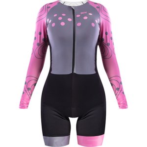 Macaquinho Manga Longa SportXtreme Adventure Los Angeles Cinza e Rosa