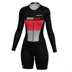 Macaquinho Shopbike Furbo Manga Longo Feminino Forro Blade Preto, Cinza  e Vermelho