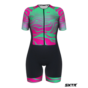 Macaquinho Sport Xtreme Comfort Mali Verde e Cinza e Rosa