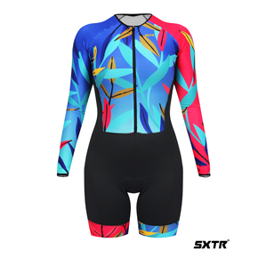 Macaquinho Sport Xtreme Comfort Manga Longa Bali Azul e Verde