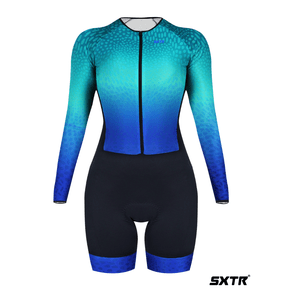 Macaquinho SportXtreme Comfort Manga Longa Catalina Verde e Azul