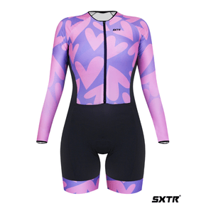 Macaquinho Sport Xtreme Comfort Manga Paris Rosa e Roxo