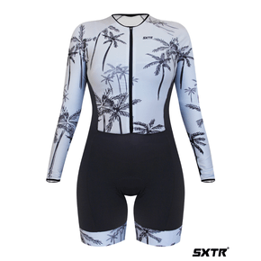 Macaquinho Sport Xtreme Comfort Manga Longa Tulum Branco e Preto