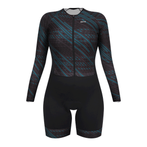 Macaquinho Sport Xtreme Comfort Manga Longa Jade Preto e Verde