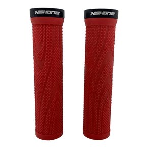 Manopla High One Homan0028 MTB 132mm com Trava Vermelho e Preto