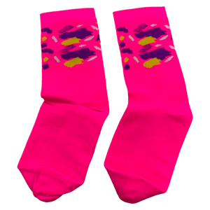 Meia Americam Rosa e Amarelo