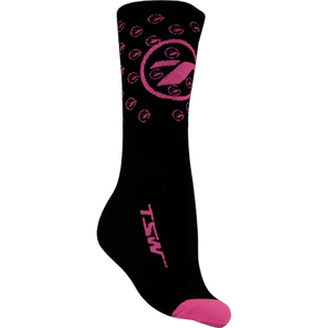 Meia Ciclismo Tsw Ride Compressão Preto e Rosaㅤㅤㅤㅤ
