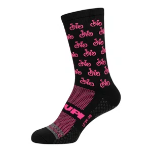 Meia Hupi Bike - Pés Menores 34 ao 38 Preto e Rosaㅤㅤㅤㅤㅤ