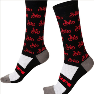 Meia Hupi Bike Preto e Vermelho