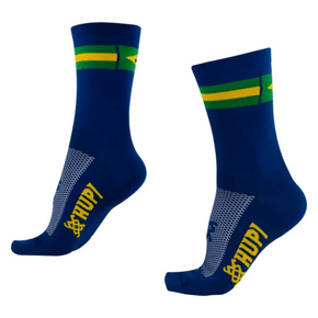 Meia Hupi Brasil 3.0 Azul e Verde e Amarelo