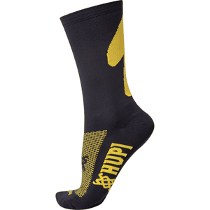 Meia Hupi Caminho de Fé Preta e Amareloㅤㅤㅤㅤㅤㅤㅤㅤㅤㅤㅤㅤㅤㅤㅤㅤ