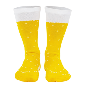 Meia Hupi Cerveja Amarelo e Branco