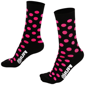 Meia Hupi Dots Preto e Rosa