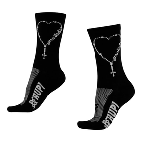 Meia Hupi Fé e Gratidão Preto e Branco