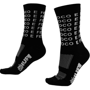 Meia Hupi Foco Forca e Fé  Preto e Branco
