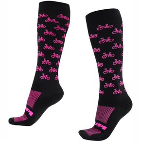 Meia Hupi Longa Bike Rosa