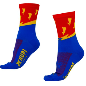 Meia Hupi Maravilha LT para Pés Menores Azul e Vermelho