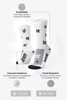 Meia hupi run sprint branca