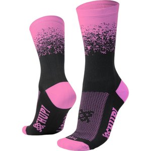 Meia Hupi Splash Preto e Rosa