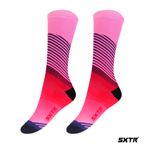 Meia Sport Xtreme Sublimada Aura Rosa e Vermelho