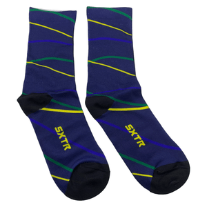 Meia SportXtreme Sublimada Copacabana Azul e Amarelo e Verde