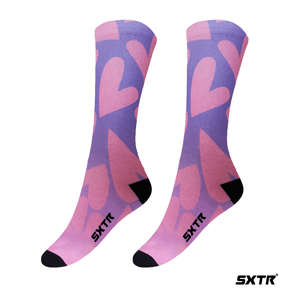 Meia Sport Xtreme Sublimada Paris Rosa e Roxo