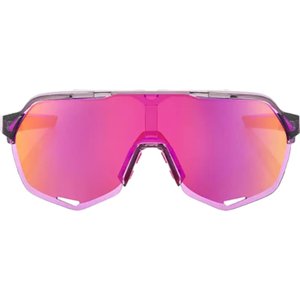 Óculos 100% S2 Translúcido Polido Cinza e Rosa Lente Espelhada Multicamadas Roxa