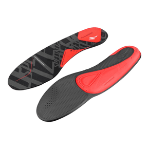 Palmilha Specialized Body Geometry SL Footbed + Vermelho e Preto Palmilha Specialized Body Geometry SL Footbed + Vermelho e Preto