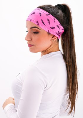 Testeira Hupi Headband Asas Rosa e Preto