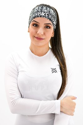 Testeira Hupi Headband Bike Preto e Branco