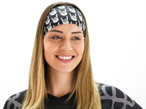 Testeira Hupi Headband Rockinho Preto e Branco
