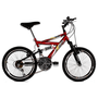 Bicicleta Dalannio Max Full Susp Aro 20 18v Vermelho e Preto