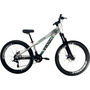 Bicicleta Vikingx Tuff25 Shimano 21v Aro 26 Branca e Verde e Preta