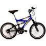 Bicicleta Dalannio Max Full Susp Aro 20 18v Azul e Preto