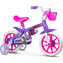 Bicicleta Nathor Violet Aro 12 Roxo e Rosa