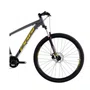 Bicicleta Oggi Hacker Sport Aro 29 Tourney 21v 2024 Grafite e Amarelo e Preto