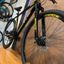 Bicicleta Sinc Tempo Aro 29 Tourney 21v Preto e Amarelo