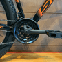 Bicicleta Sinc Tempo Aro 29 Tourney 21v Preto e Laranja
