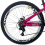 Bicicleta VikingX Tuff 25 Aro 26 Tourney 21v Rosa e Azul e Amarelo
