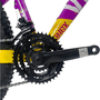 Bicicleta Vikingx Tuff 25 Aro 26 Tourney 21v Roxo e Amarelo e Verde
